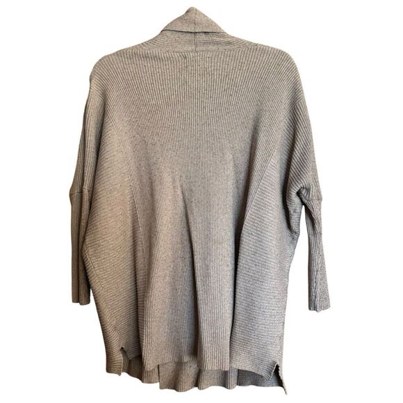 ZARA Cardigan Womens Medium Brown Knit Ribbed Open Stretch Sweater - Picture 6 of 9